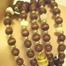 Beaded Wrap Bracelet Brown Amber White Beads Beaded Wrap Bracelet Brown Amber White Beads