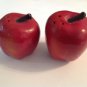 Red Delicious Apple Salt & Pepper Shakers Porcelain Vintage 2" Tall