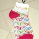 Butterfly Pattern Girls Ankle Socks Size 6-8 Pink White New Butterfly Pattern Girls Ankle Socks Size 6-8 Pink White New