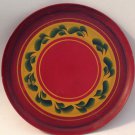 Vintage Hand Painted Decorative 7.5" Tole Toleware Metal Plate Vintage Hand Painted Decorative 7.5" Tole Toleware Metal Plate