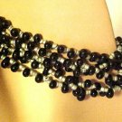 Stretch Bracelet 5 Individual Strands of Black Glass Beads New with Tags Stretch Bracelet 5 Individual Strands of Black Glass Beads New with Tags