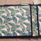 Fabric Placemat Set 4 Palm Fronds Reversible Pink 13" X 18" New 100% Cotton