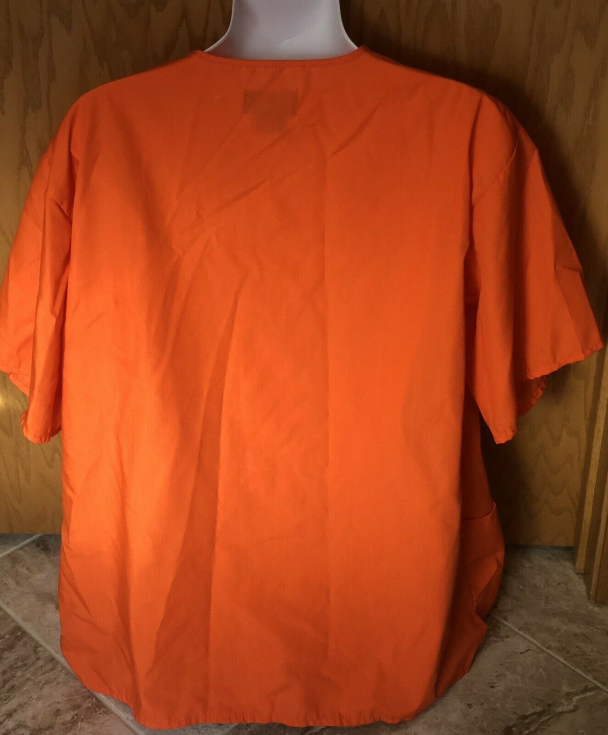 Natural Uniforms Bright Orange Medical Worker Scrub Top Size Medium