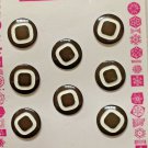 Nouveaute Vintage Sewing Buttons Brown White Plastic 8 New On Card Nouveaute Vintage Sewing Buttons Brown White Plastic 8 New On Card