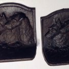 Antique Bookends Hubley USA Cast Iron Scottie Dog & Wirehaired Terrier Friends