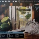Sharper Image Mixology 3 Piece Home Bar Set Recipe Glass Shaker Strainer New