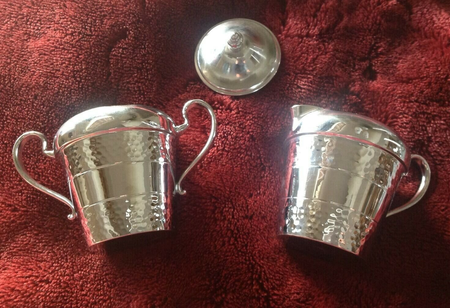 Chrome Creamer & Sugar Vintage Cromwell Silver Chromium Art Deco Vintage