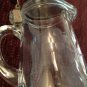 Flower Etched Syrup Pitcher Clear Glass Metal Lid Patent Date 1914 Vintage