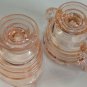 Hocking Manhattan Pink Footed Sugar Bowl & Creamer Vintage Depression Glass