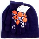 Childrens Winter Hat & Gloves Set Team Sports Navy Blue New With Tags Childrens Winter Hat & Gloves Set Team Sports Navy Blue New With Tags