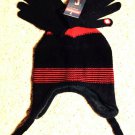 Berkshire Boys Winter Hat & Touch Screen Gloves Set Red Charcoal Gray New