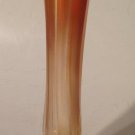 Bud Vase Carnival Marigold Ribbed Stretch Glass 8" Tall Vintage