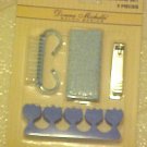 Pedicure Set Childs Donna Michelle 5 Pc Blue Clippers Pumice Toe Guards New