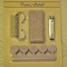 Pedicure Set Childs Donna Michelle 5 Pc Purple Pumice Clippers Brush Toe Guards