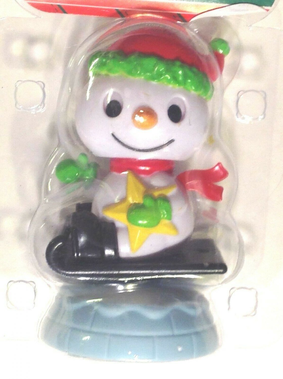 Solar Snowman Figurine Wiggles Head Flip Flop Arms Sun Powered New Christmas