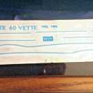Decal Sheet from 1960 Vette Corvette Car Model Kit Vintage Decal Sheet from 1960 Vette Corvette Car Model Kit Vintage