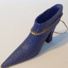 Christmas Ornament Victorian Ladies Shoe Blue Pointed Toe Christmas Ornament Victorian Ladies Shoe Blue Pointed Toe