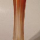 Carnival Glass Bud Vase Marigold Ribbed Stretch 8" Tall Vintage