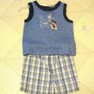 Disney Mickey Mouse Baby Outfit Boy 3-6 Month Sleeveless T-Shirt & Plaid Shorts Disney Mickey Mouse Baby Outfit Boy 3-6 Month Sleeveless T-Shirt & Plaid Shorts