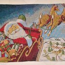 Christmas Tapestry Placemat Set of 4 Santa Claus Riding In Sleigh