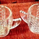 Art Deco  Style Creamer & Sugar Bowl Set Clear Pattern Glass Vintage