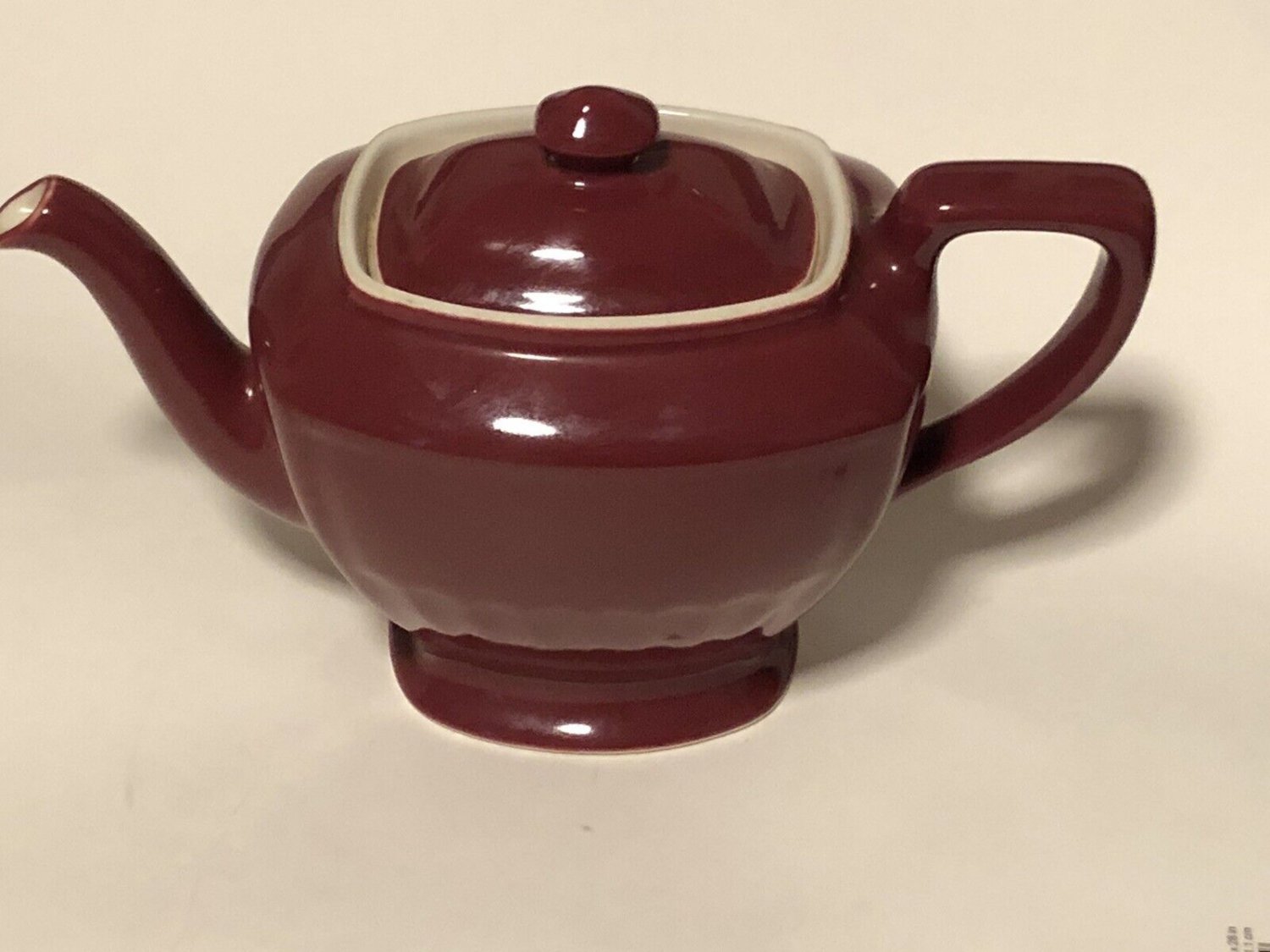 Hall Hollywood Maroon 6 Cup Teapot Art Deco 0113 Made In USA Vintage