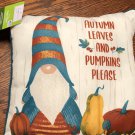 Throw Pillow Autumn Leaves and Pumpkins Please Gnome 15" Thanksgiving New Throw Pillow Autumn Leaves and Pumpkins Please Gnome 15" Thanksgiving New