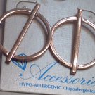 Pierced Earrings Dangling Circle & Bar Gold Tone Metal