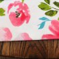 Pink White Floral Pattern Table Runner 13" x 72" Rectangle Tassels New