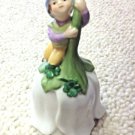 Avon Elf Pixie on Flower Porcelain Bell Vintage 1993 4 Leaf Clover
