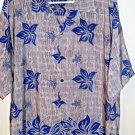Ocean Current Mens Hawaiian Tropical Camp Shirt Gray Blue Floral Size Large Ocean Current Mens Hawaiian Tropical Camp Shirt Gray Blue Floral Size Large