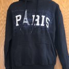 Paris France Eiffel Tower Unisex Childrens Sz L10/12 Navy Blue Hooded Sweatshirt