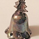 Vintage Silverplate Open Cut India Brass Bell With Christmas Tree Shaped Handle