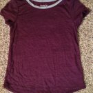 Old Navy Girls Size Small 6/7 Maroon Cap Sleeve T-Shirt