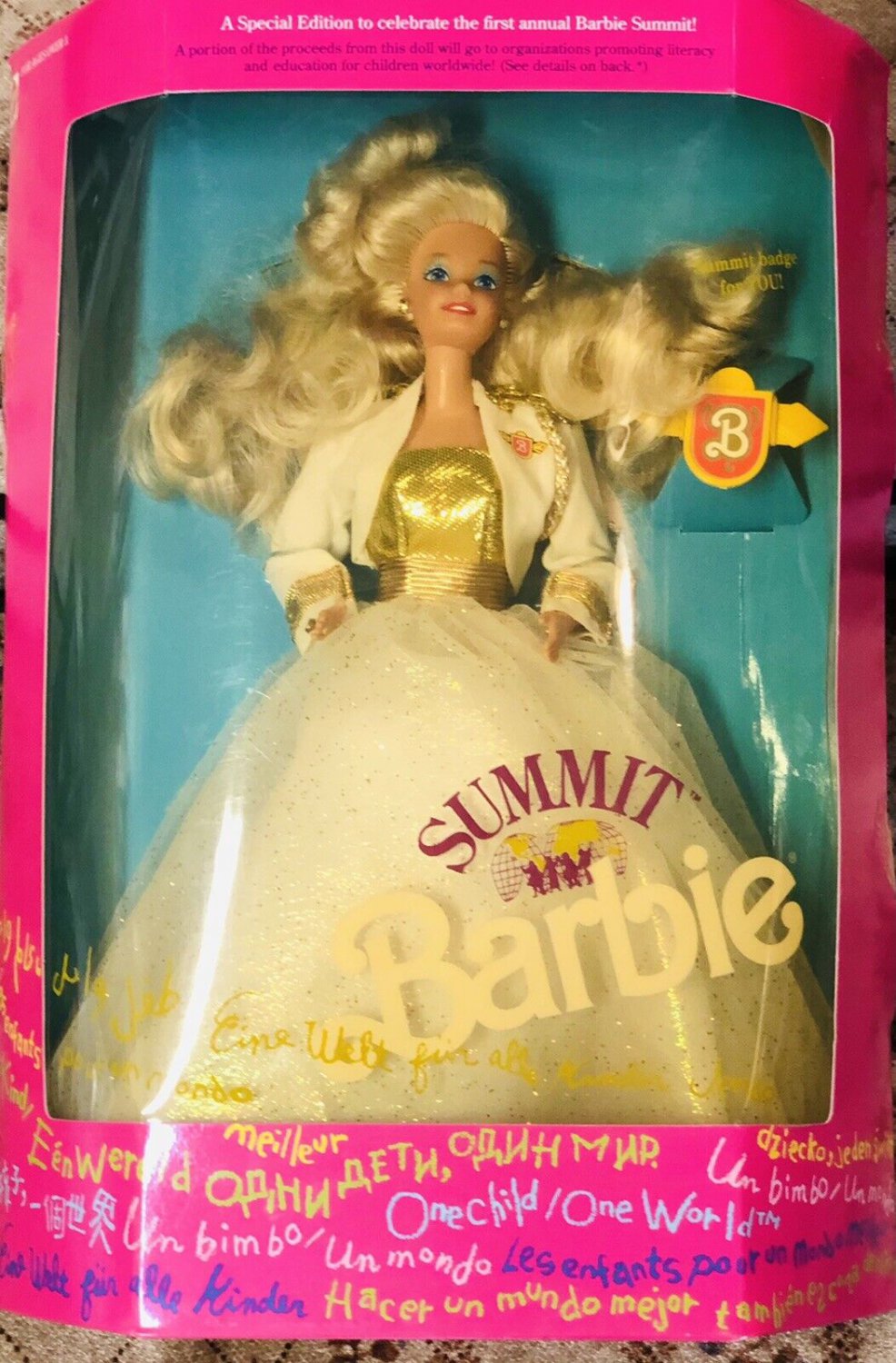 Mattel Summit Barbie Doll 1990 NRFB #7027 Vintage Blonde Special Edition