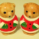 Salt and Pepper Shakers Christmas Teddy Bear In Santa Suit Porcelain Salt and Pepper Shakers Christmas Teddy Bear In Santa Suit Porcelain