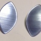 Pierced Earrings 1980s Shimmery Gray Vintage