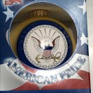 Krebs Christmas Ornament Gold Blue Glass Ball US Navy Eternal Father Prayer Krebs Christmas Ornament Gold Blue Glass Ball US Navy Eternal Father Prayer