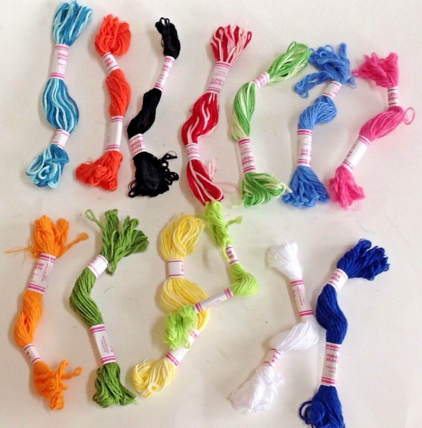 Cotton Embroidery Thread Cross Stitch Floss Lot of 13 Different Colors