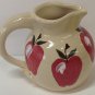 Pottery Pitcher Handpainted Apple Pattern 4.25" Tall