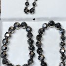 Silver Faceted Crystal Bead Boxed Jewelry Set Pierced Earrings And 2 Bracelets Silver Faceted Crystal Bead Boxed Jewelry Set Pierced Earrings And 2 Bracelets