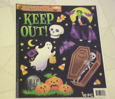 Halloween Static Window Clings Vampire Coffin Ghost Skull New