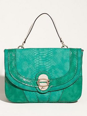 NWT Guess Cool Classic jade large Flap Satchel