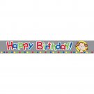 Fun Monkey Happy Birthday Foil Banner - Birthday Party Supplies