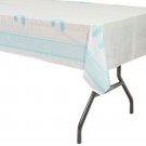Baby Boy Footprints Table Cover - Baby Shower Party Supplies