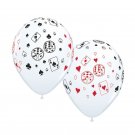 11" Cards & Dice Latex Balloons (10) - Casino Card Night Themed Party Supplies