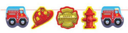 Firefighter Fire Man Party Printed Garland Banner