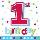 Blue Dots 1st Birthday Luncheon Napkins