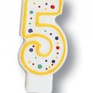 Polka Dot Number 5 Candle - Birthday Party Supplies