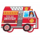 Flaming Fire Truck Party Invitations (8)